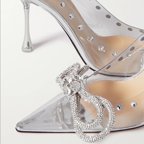 Mach Mach Double Bow PVC Clear Pumps Heels - Picture 9 of 10